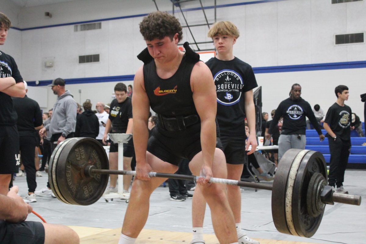 Luke Price deadlifts at the Bosqueville Invitational earlier in the year. 